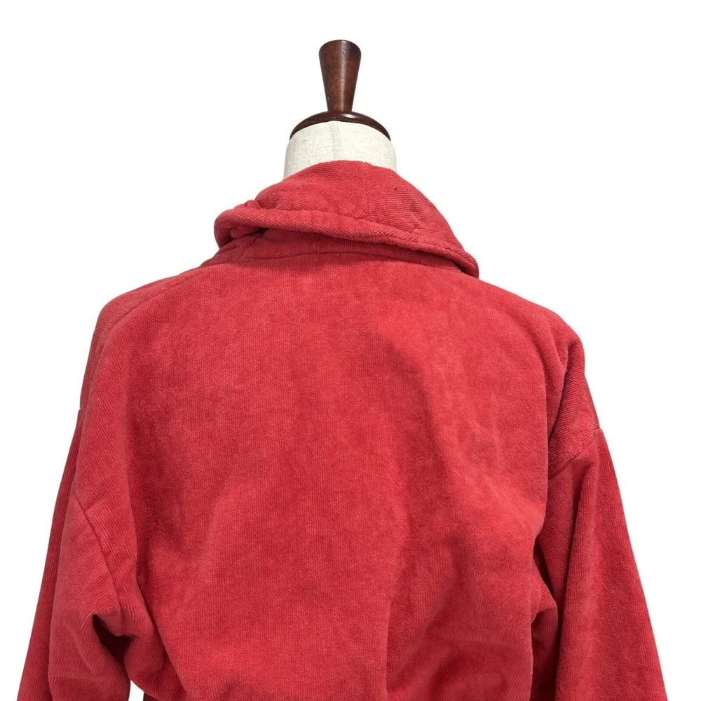 Christy Women's Medium Red Bathrobe Heavy Terrycloth Cotton Robe Luxury